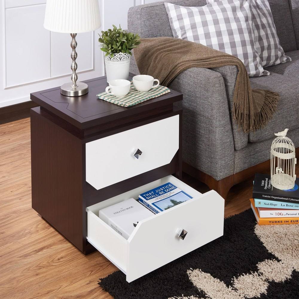 Walnut 2-Drawer End Table Y311