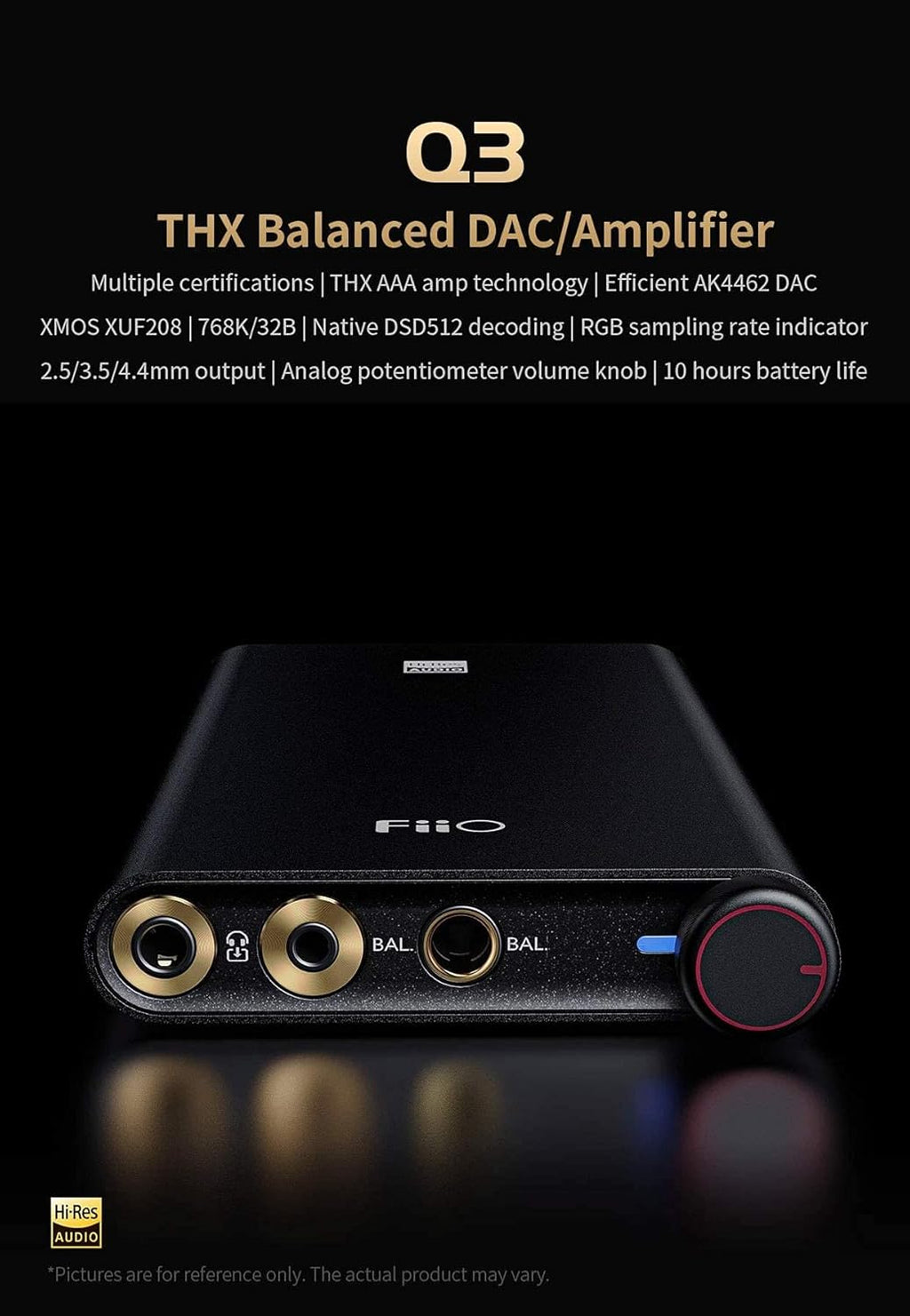 FiiO Q3 Headphone Amplifier with THX AAA Amp Technology X4712
