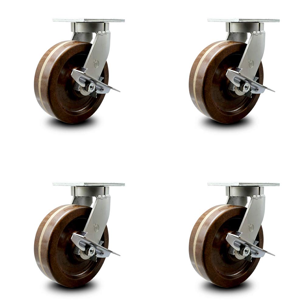 8” x 3” High Temperature Phenolic Swivel Caster O640