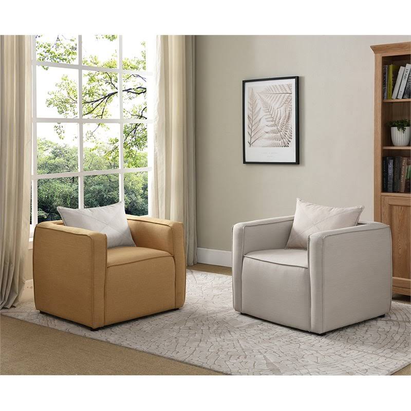 Yellow Fabric Accent Chair X679538