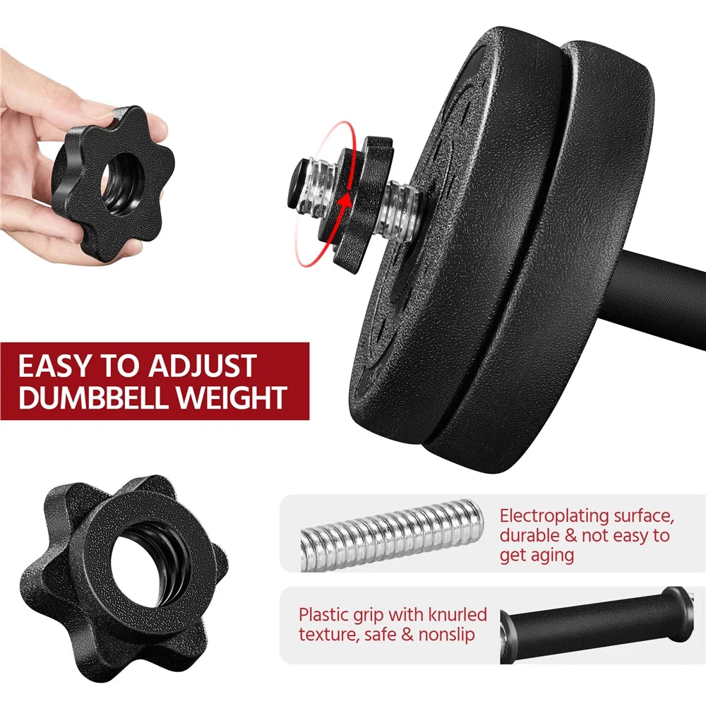 Adjustable Dumbbell Free Weight Set, Black C70302