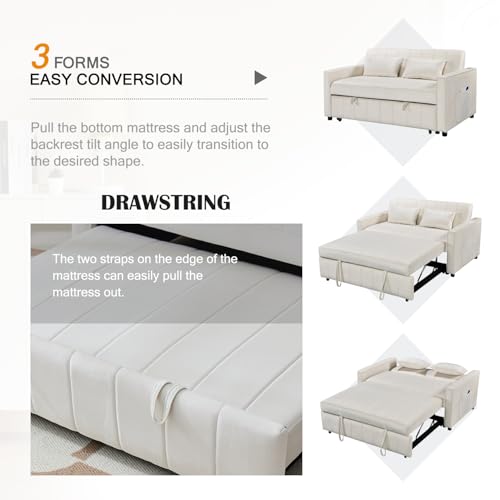 Black Velvet Convertible Sleeper Sofa Bed W344838