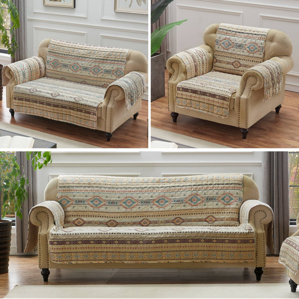 Turquoise Reversible Sofa Couch Protector K844