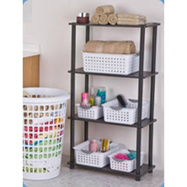 Medium Plastic Storage Organizer Basket White (72 Pack) D193