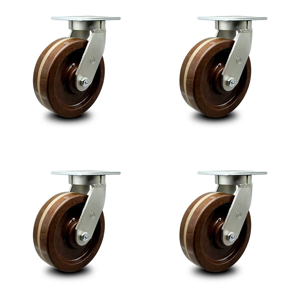 8” x 3” High Temperature Phenolic Swivel Caster O640