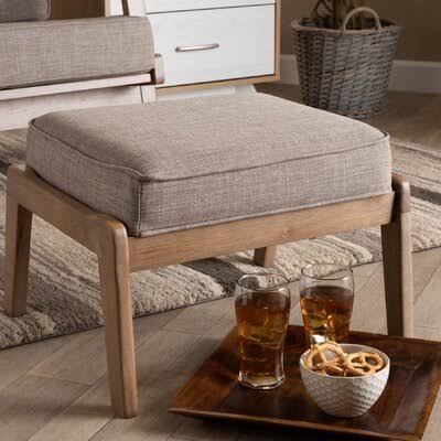 Tufted Ottoman Light Gray C1469