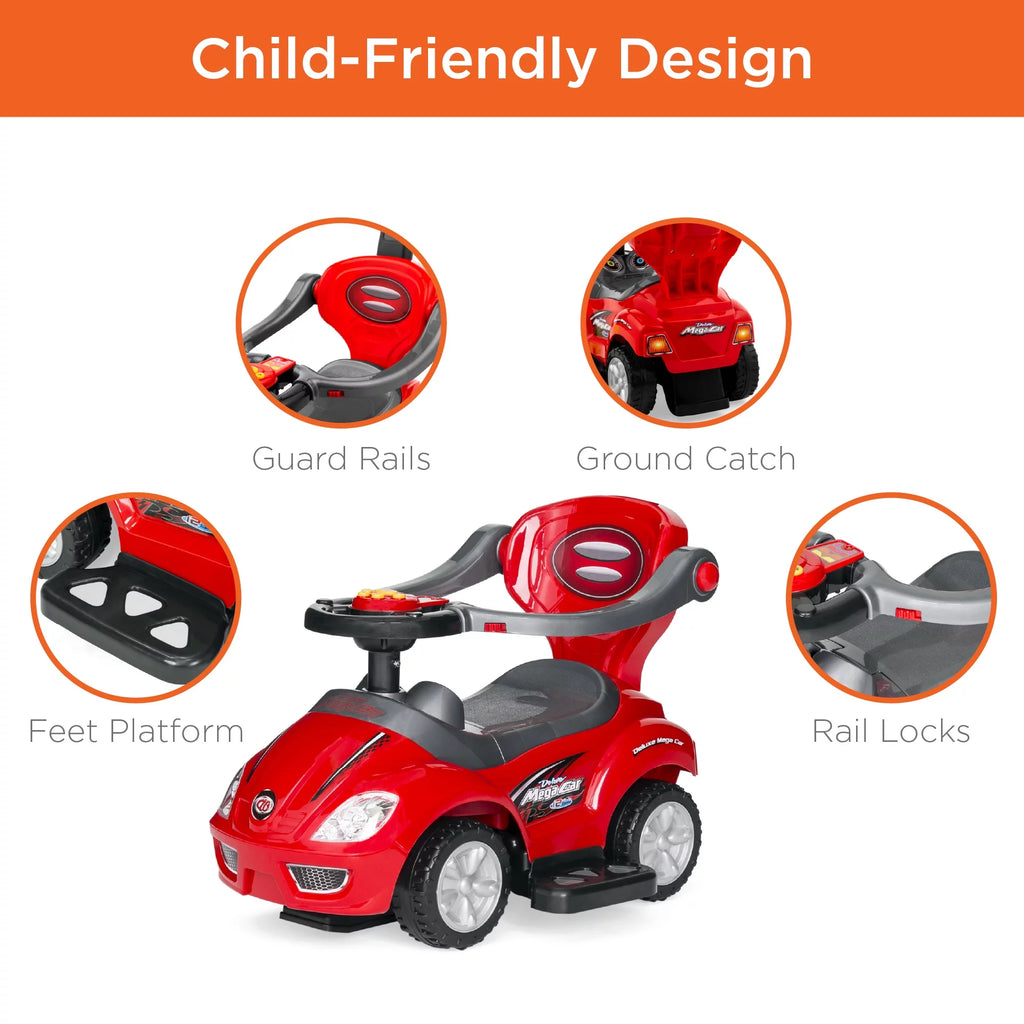 3-in-1 Kids Push and Pedal Ride On Wagon Stroller V682