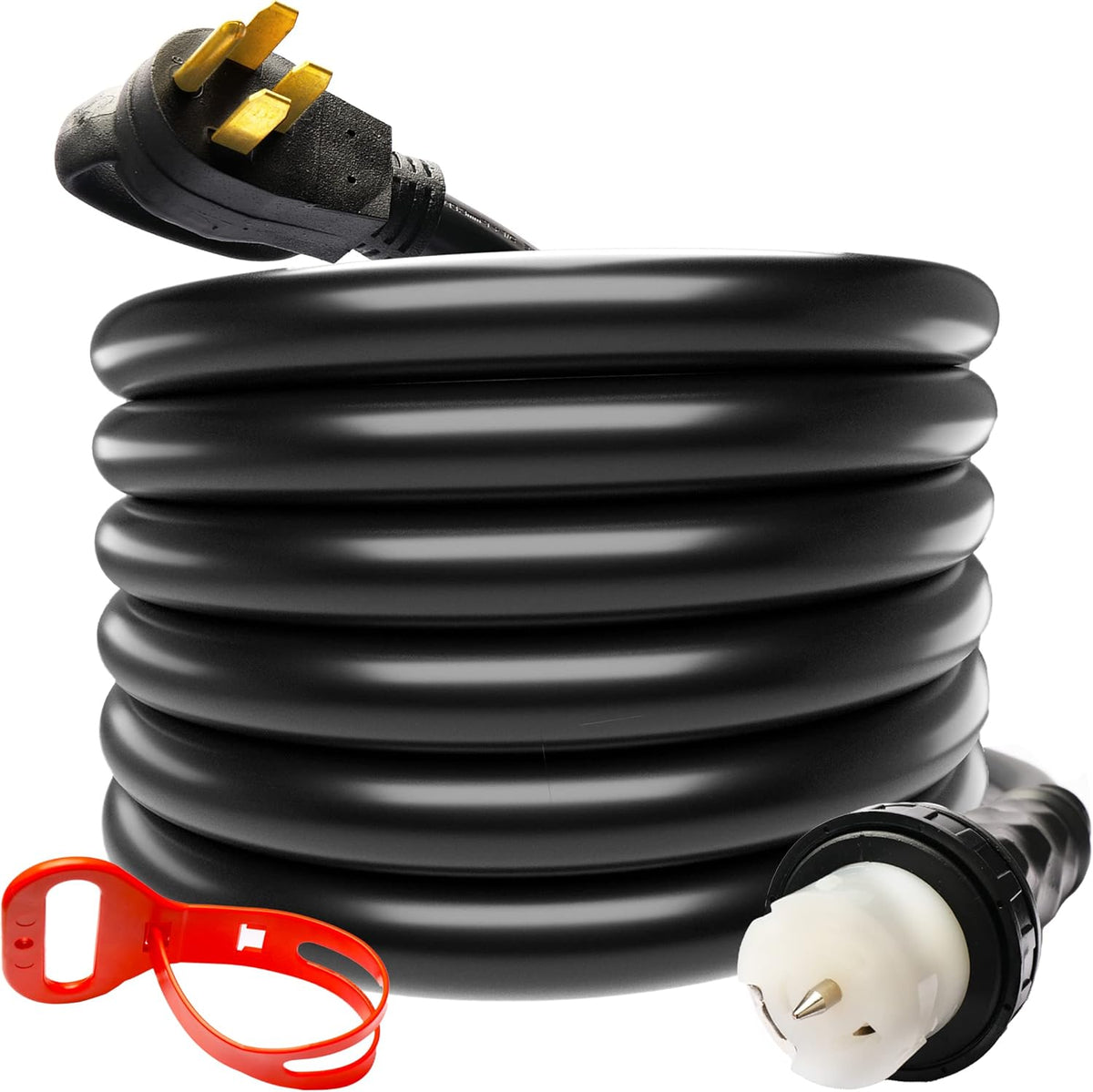 50 Amp 25FT Generator Extension Cord STW 6/3 + 8/1, 125V/250V, NEMA 14-50P to SS2-50R/CS6364, Twist Locking Connector, UL Listed Z8035