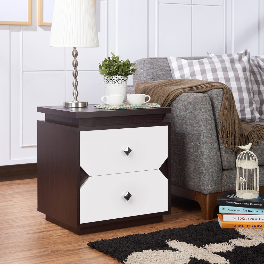 Walnut 2-Drawer End Table Y311