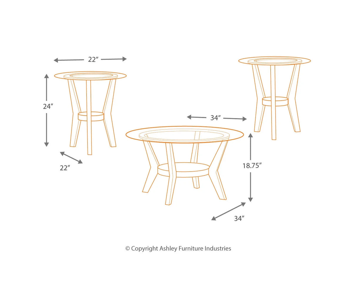 Contemporary Table Set of 3 Dark Brown K231175