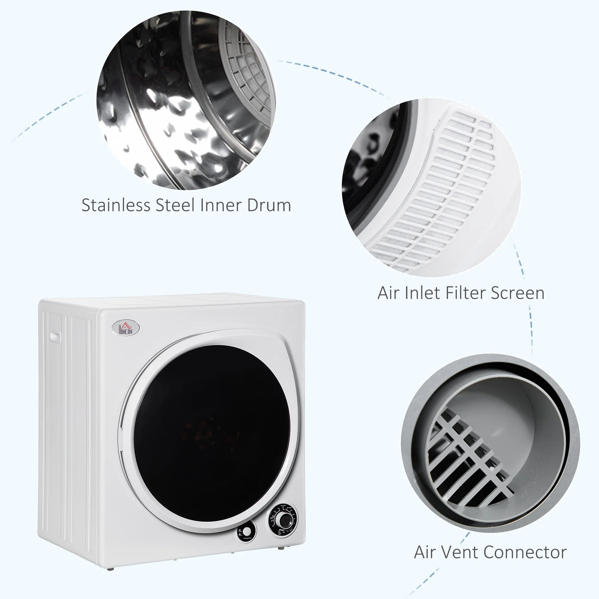 1350W 3.22 Cu. Ft. Portable Clothes Dryer H86049