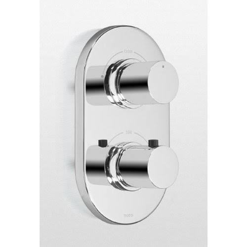 Polished Chrome Thermostatic Mixing Valve Trim with Dual Volume Control Q409651