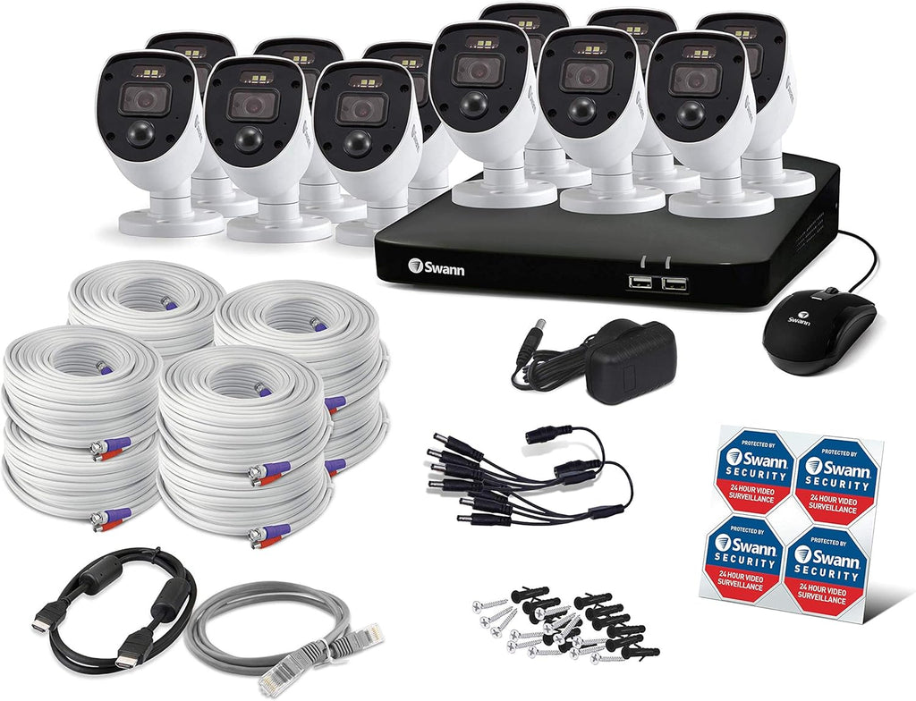 16 Channel 12 Cameras DVR CCTV Wired Surveillance System L210812
