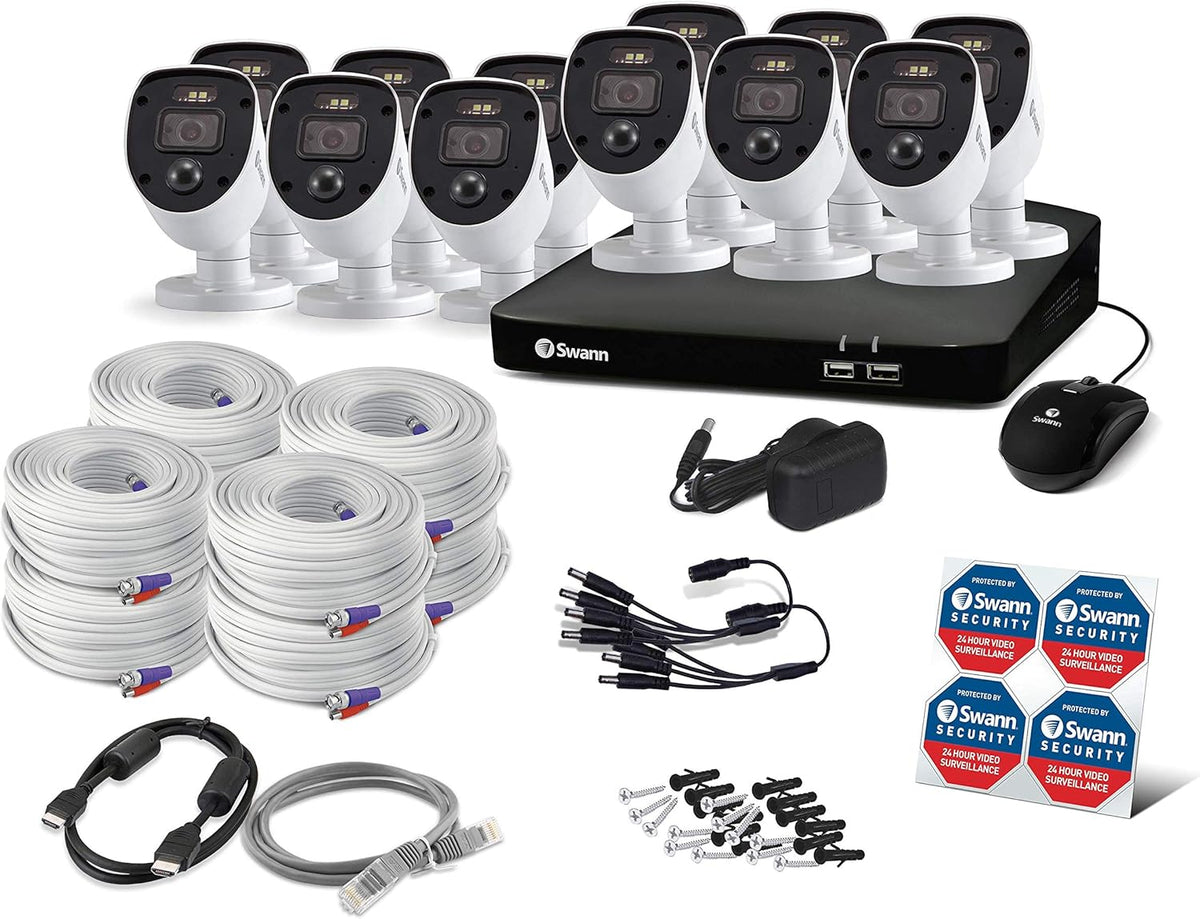 16 Channel 12 Cameras DVR CCTV Wired Surveillance System L210812