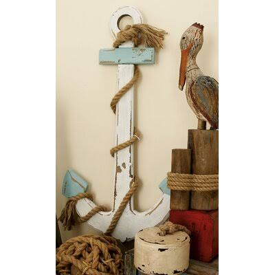 White/Blue Anchor Wall Decor Y263789