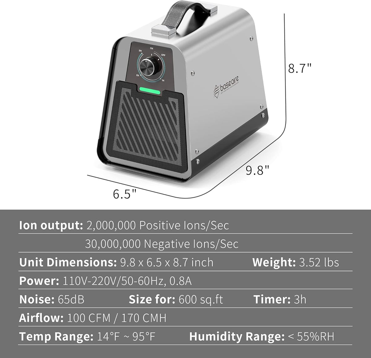 Ion Machine with Adjustable Settings and Carry Handle W9642