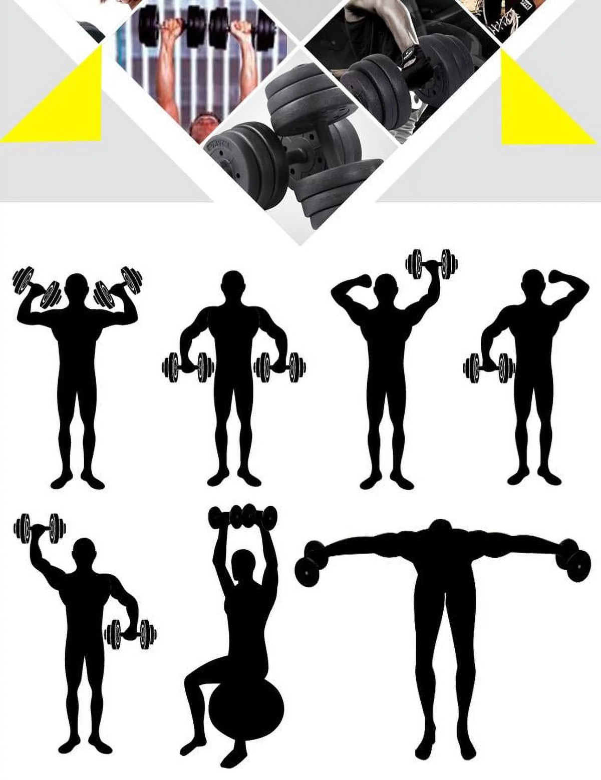 Adjustable Dumbbell Free Weight Set, Black C70302