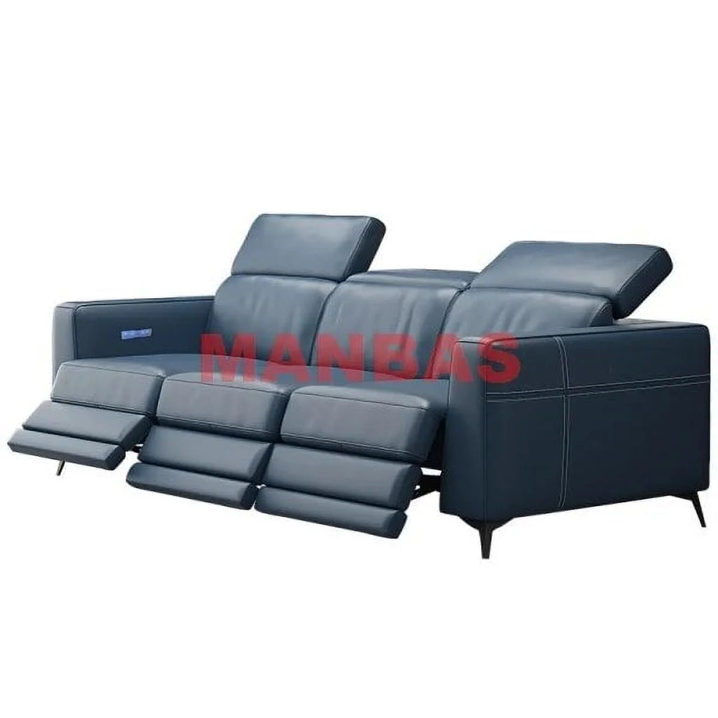 Genuine Leather Reclining Sofa Set V80495