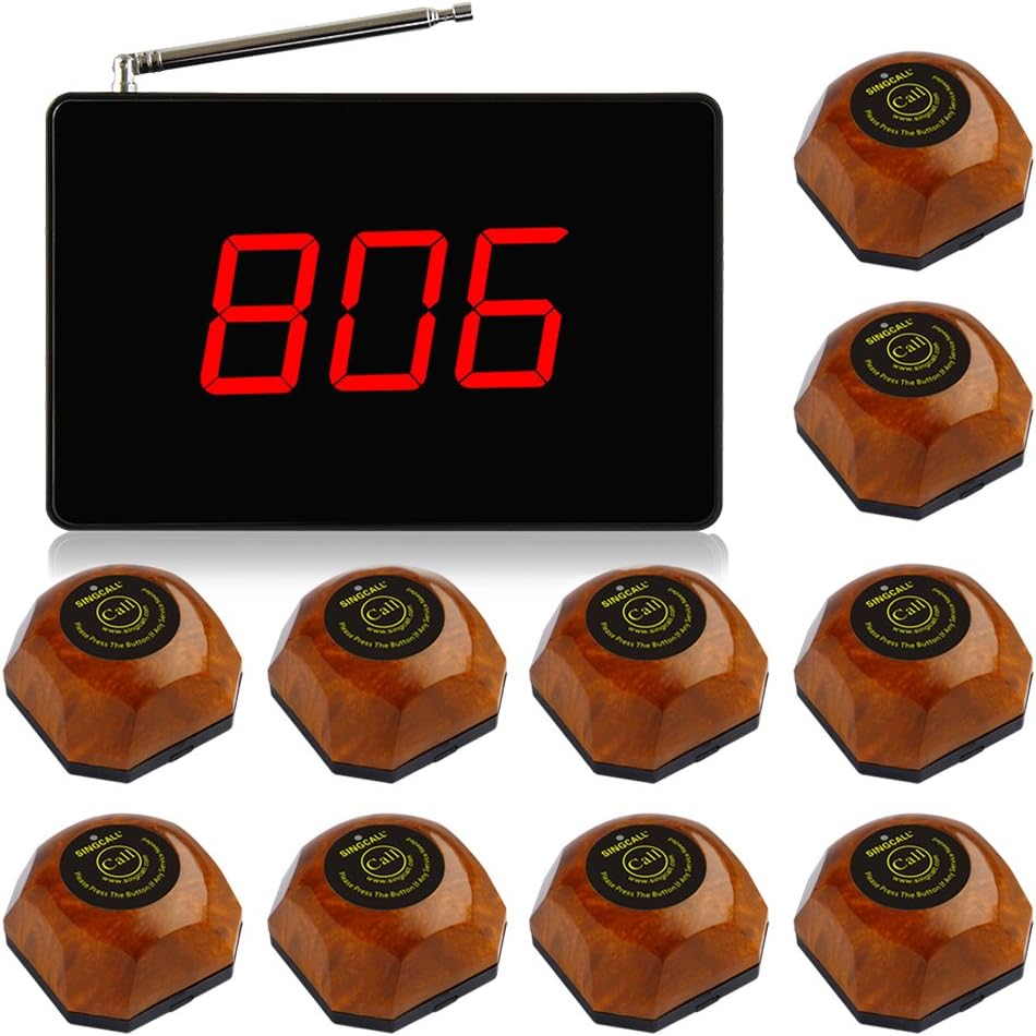 Wireless Calling System with 1 Display 10 Bells D4860