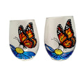 Hand Painted Stemless Wine Glasses Set Of 2 W80439