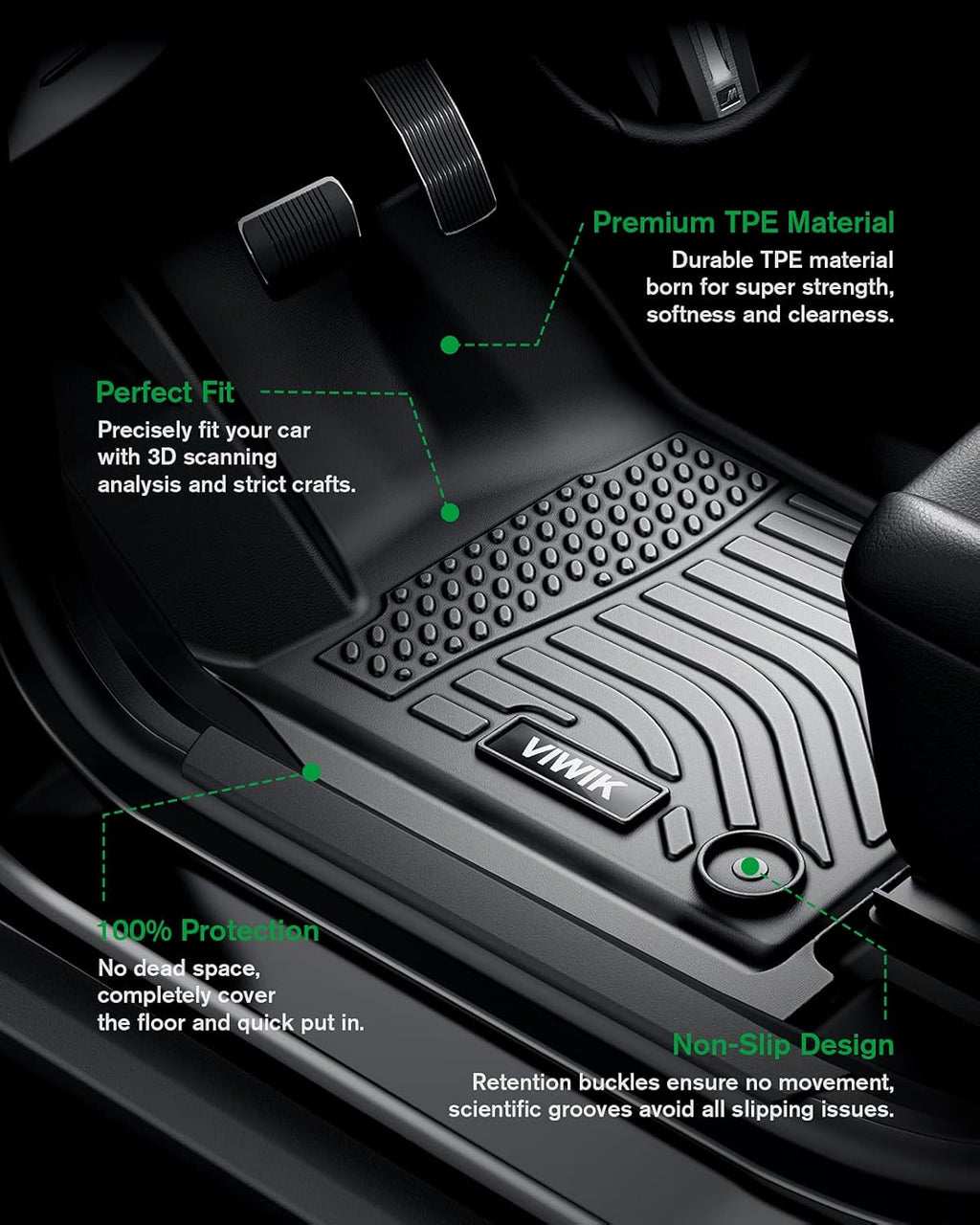 TPE All Weather Floor Liners for RAV4 1st and 2nd Row E344
