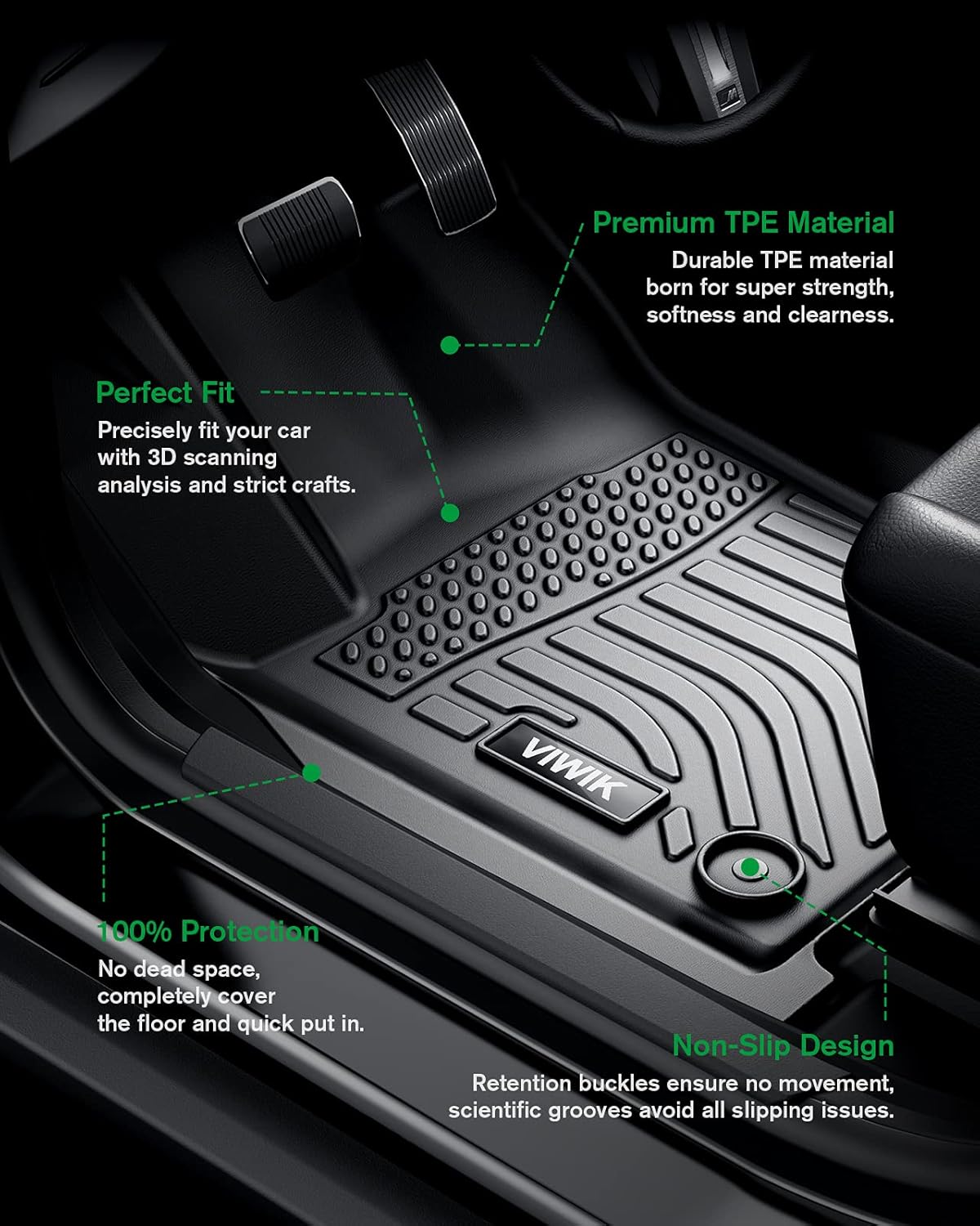 TPE All Weather Floor Liners for RAV4 1st and 2nd Row E344