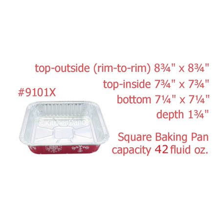 8 inch Square Holiday Cake Pan with Plastic Lid J675513