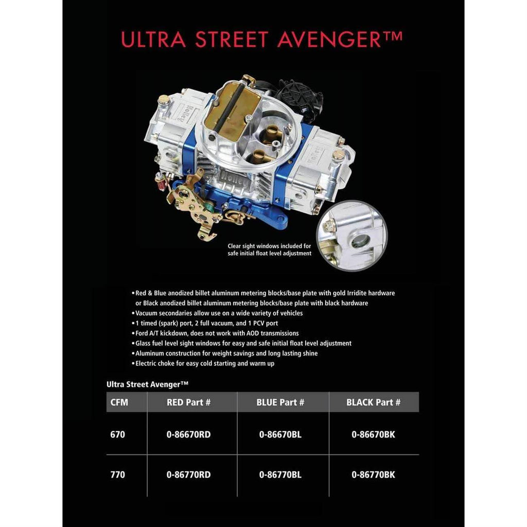570 CFM Ultra Street Avenger Carburetor H545