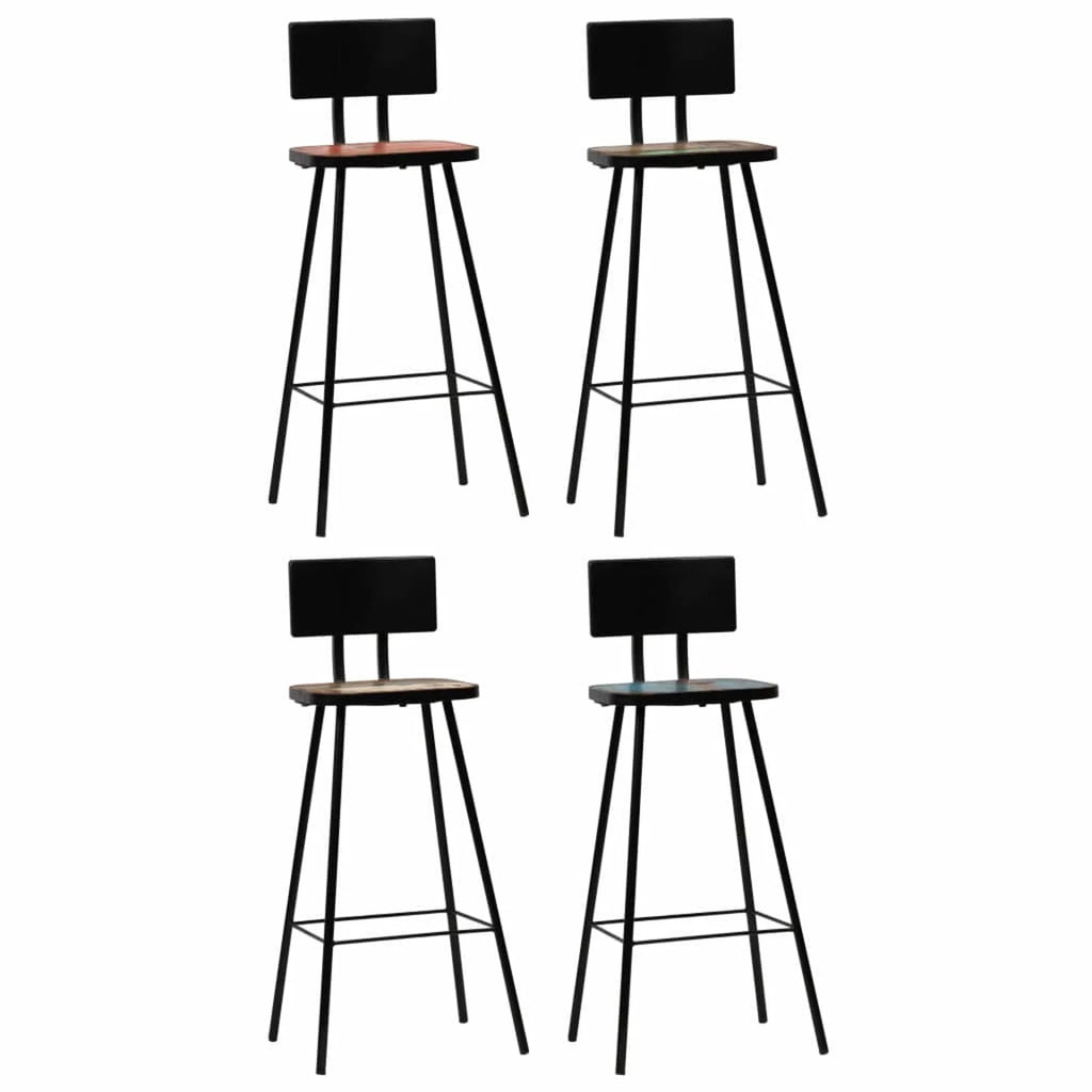 Solid Reclaimed Wood Bar Stools 4 pcs G337587