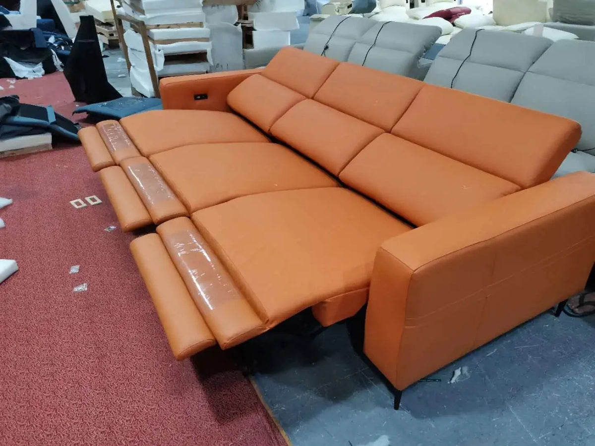 Genuine Leather Reclining Sofa Set V80495