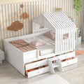 White Full Size Low Loft Bed with 4 Drawers M28242