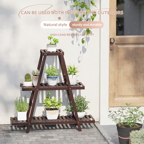 3 Tier 8 Potted Bamboo Plant Stand Q711