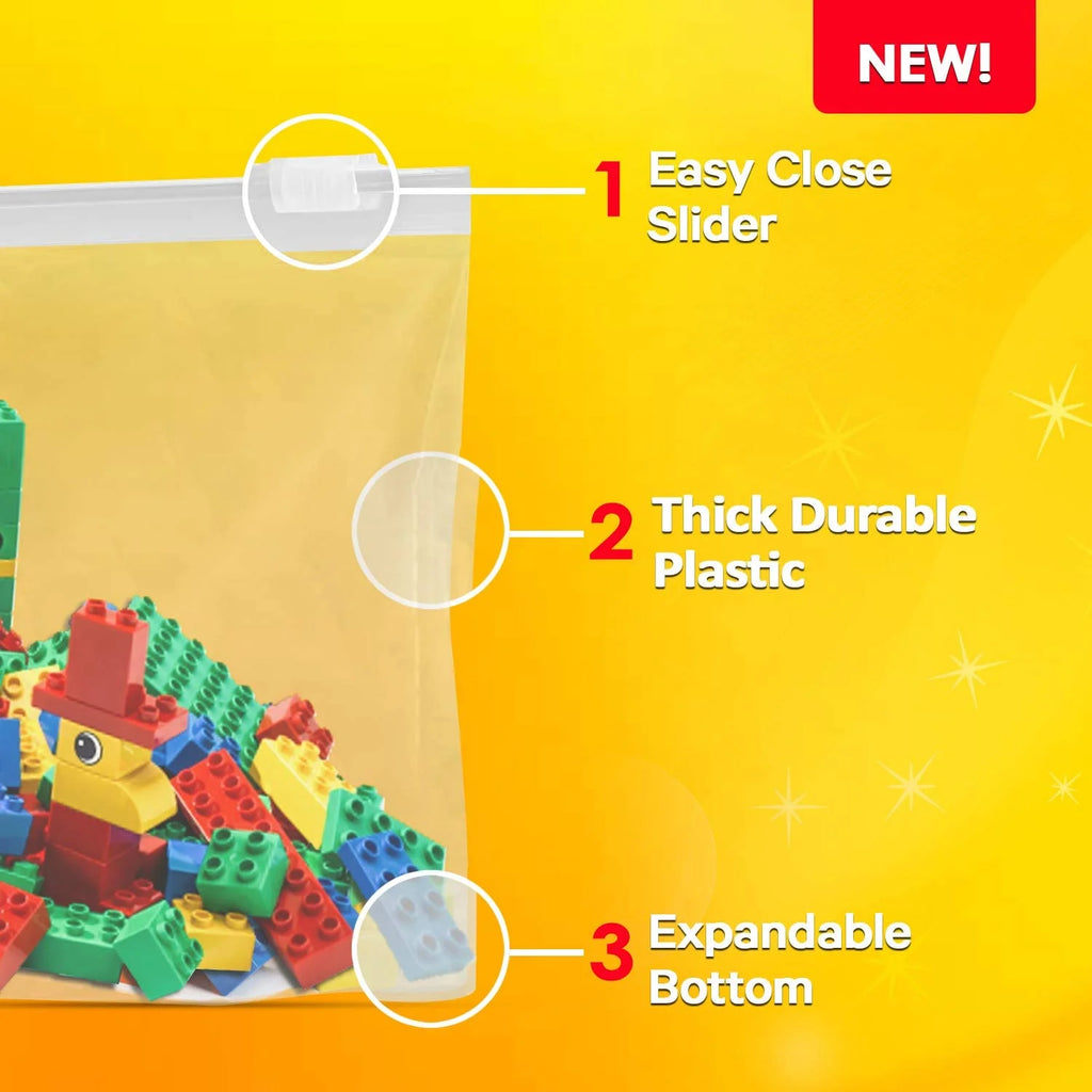 10 COUNT 5 Gallon 3 Mil Plastic Bag with Slider Top O50356