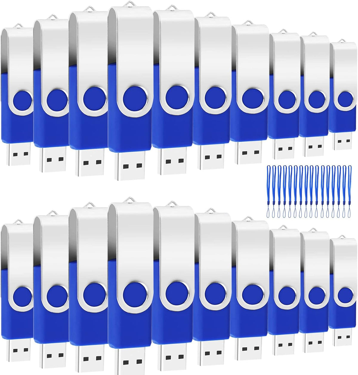 50 Pack USB 2.0 Metal Swivel Flash Drives with LED Indicator X2523