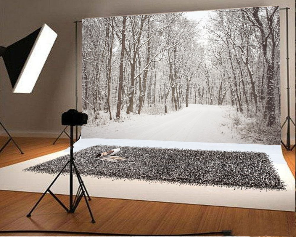 7x5ft Christmas Backdrop Snow Covered Landscape Photography Background B8748