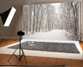 7x5ft Christmas Backdrop Snow Covered Landscape Photography Background B8748