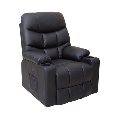 Power Lift Recliner Sofa with Vibration Heating and Cup Holders USB Port Side Pocket J73519