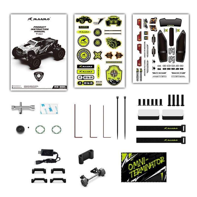 Black 1/10 Brushless RC Monster Truck, 50+ MPH, 4WD, Waterproof, Carbon Fiber V785493