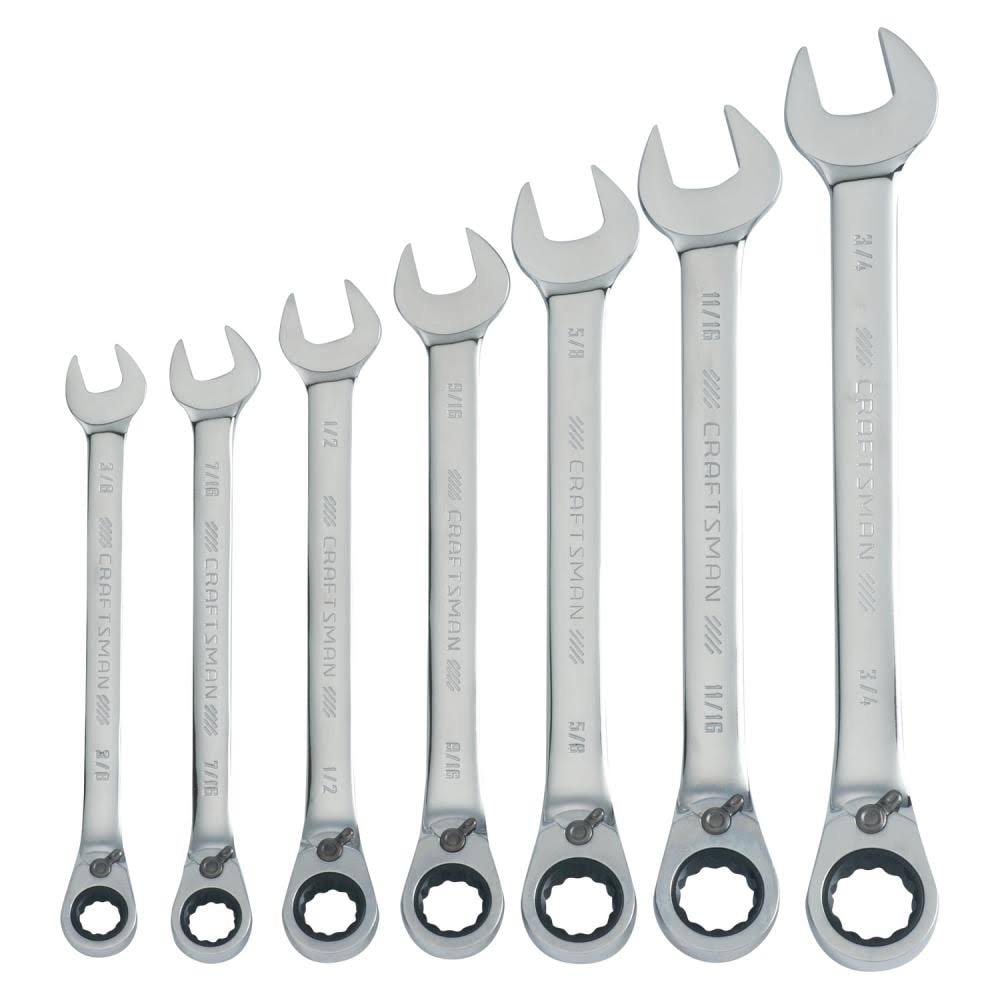 7 PC SAE Reversible Ratcheting Wrench Set R54801