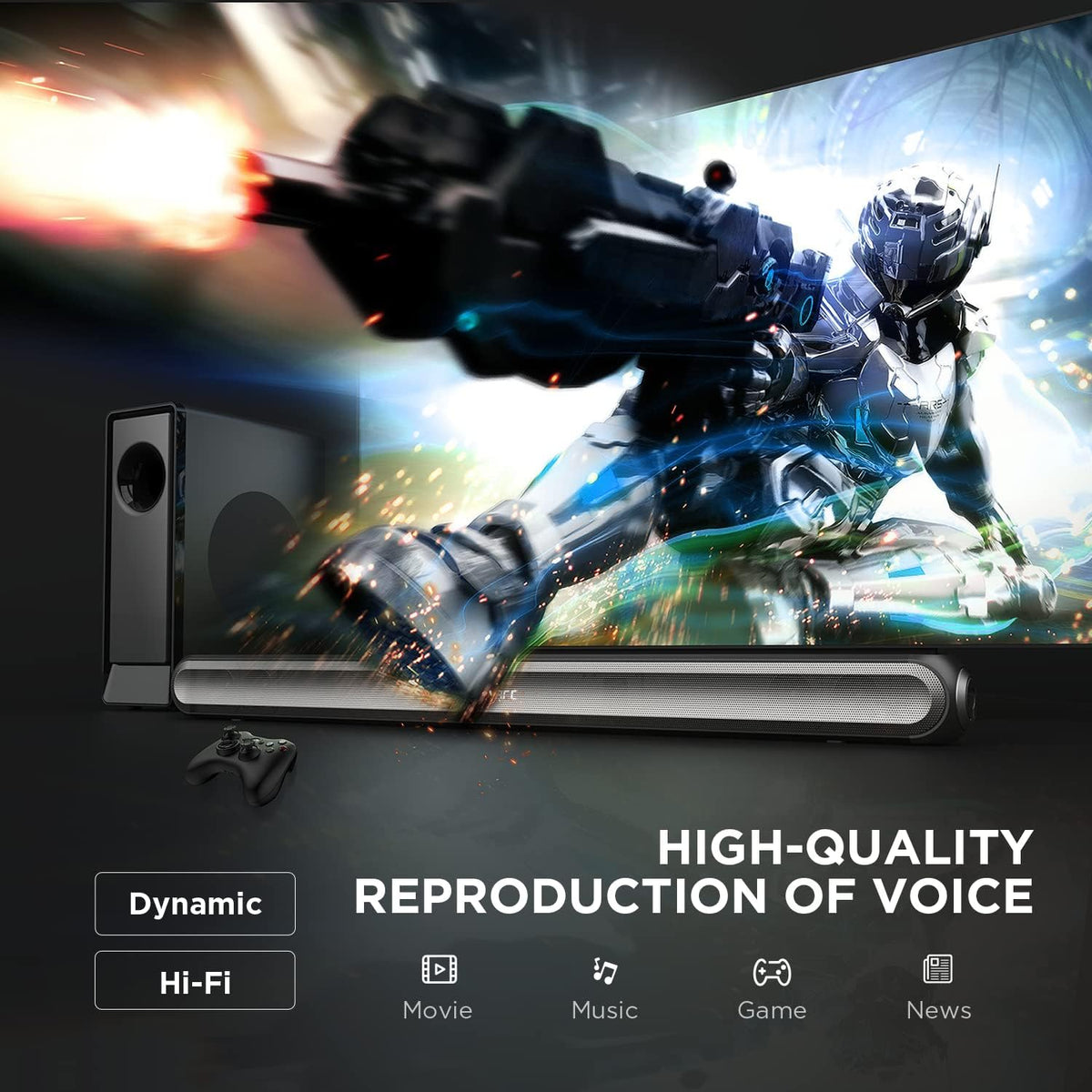 240W 2.1 Sound Bar with 6.5'' Wireless Subwoofer E1673