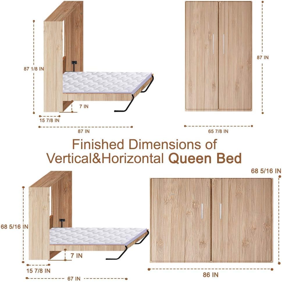 Queen Size Murphy Bed Kit Heavy Duty DIY Hardware T2887