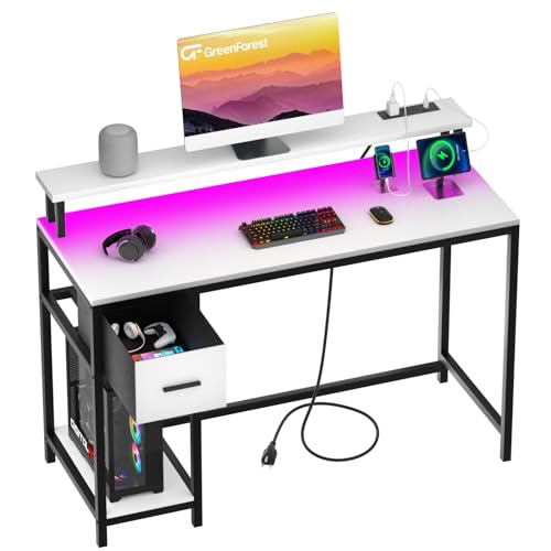 Walnut Computer Desk with Drawers 47 inch R50096