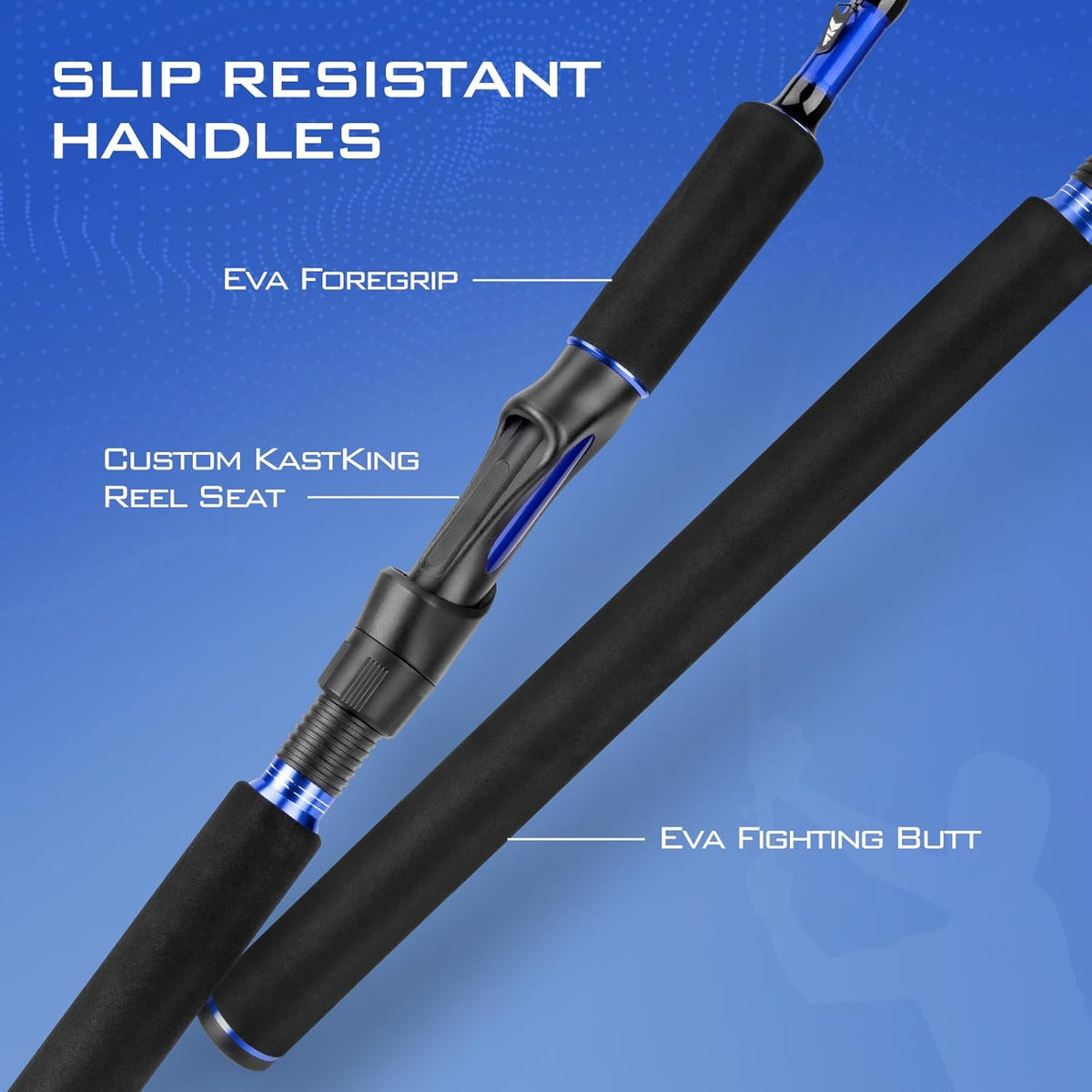 Fishing Rod and Reel Combo, IM6 Graphite 2Pc, Stainless Steel Guides with Ceramic Rings, EVA Handles G1407