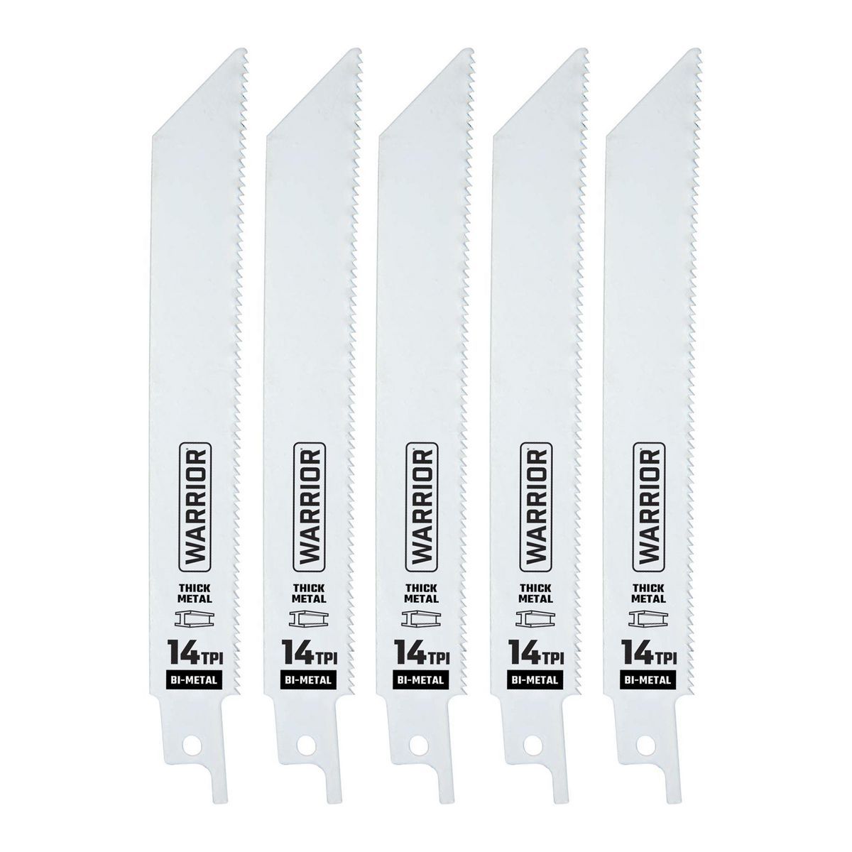 6 in. 14 TPI Bi-metal Reciprocating Saw Blades, 5 Pack X98235