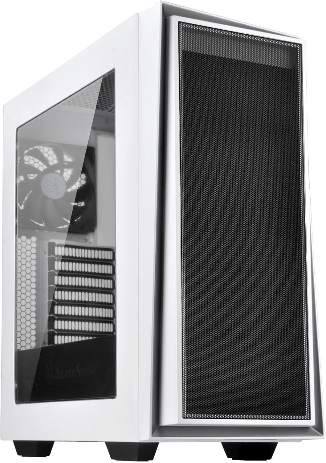 ATX Tower Computer Case with Three 120mm Red LED Intake Fans in Black and Red with Side Panel Window G3385