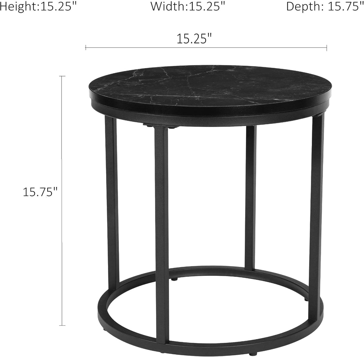 Black Kitchen End Table 15.25 Dia Set of 1 M54732