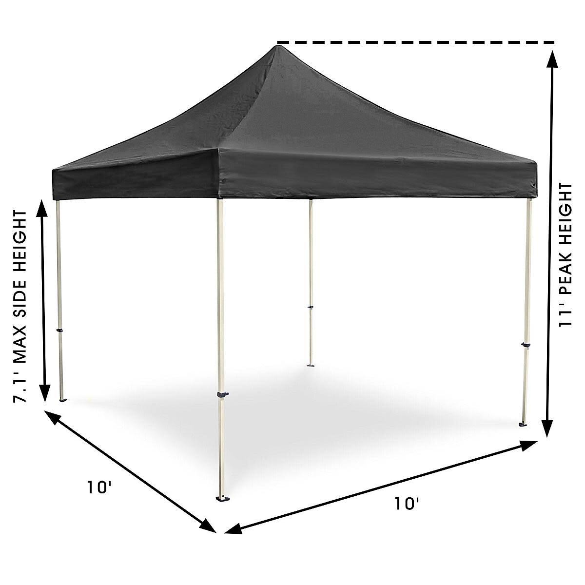 Black 10 x 10' Steel Frame Canopy I491