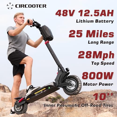 Electric Scooter with 800W Motor, 10'' Off Road Tires, Turn Signals & Storage Bag Z509270