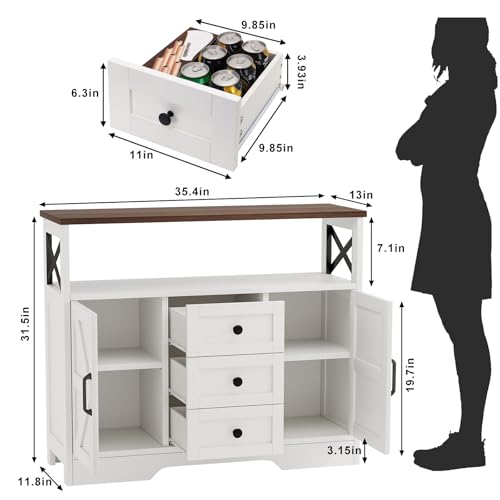 Buffet Cabinet Sideboard with 3 Drawers and 2 Doors O26822