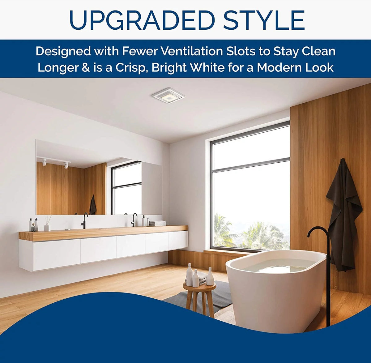 White Bathroom Exhaust Fan with LED Light C279936